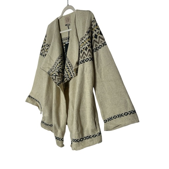 New Chaser Cardigan‎ Sweater Women's Medium Aztec Cowgirl Pockets Open Front - Picture 7 of 10